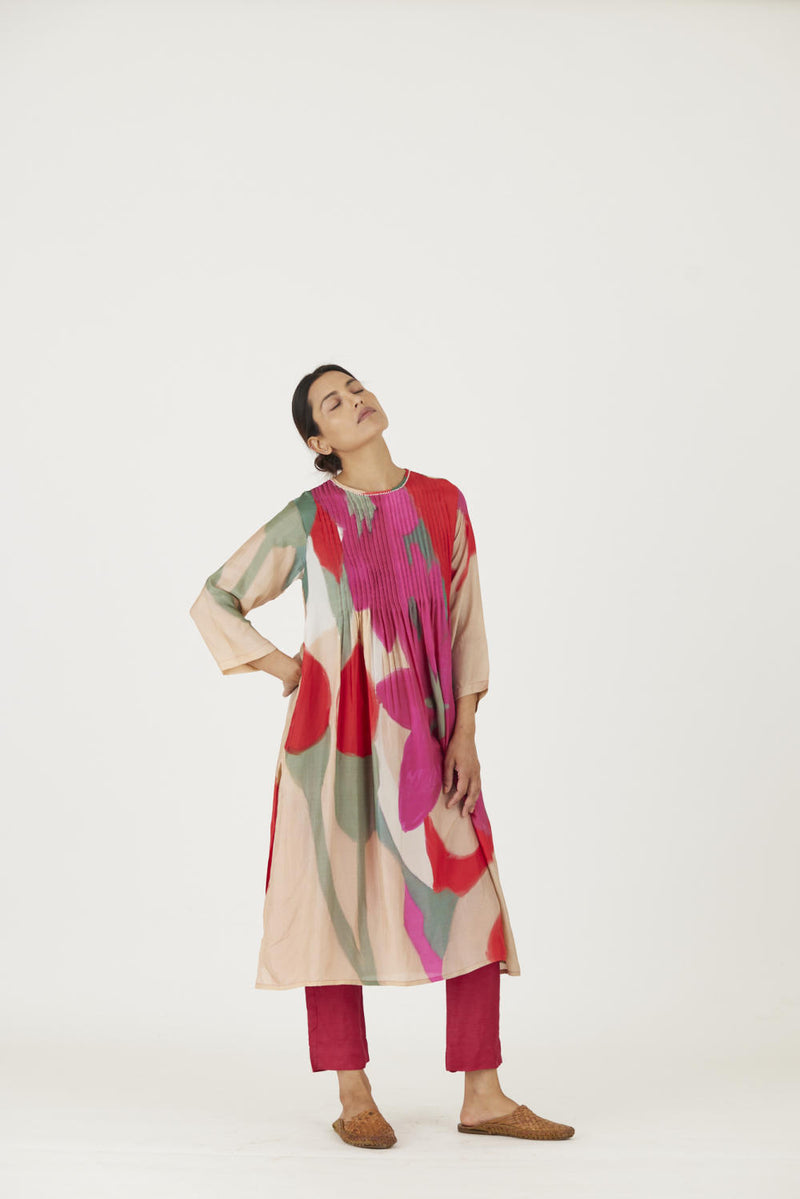 LEI LANI RED PINTUCKS KURTA SET Kurta Sets by Yam for women in Singapore