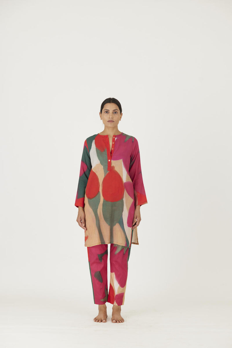 LEI LANI RED SHORT KURTA SET Kurta Sets by Yam for women in Singapore