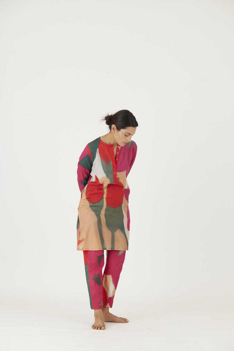 LEI LANI RED SHORT KURTA SET Kurta Sets by Yam for women in Singapore