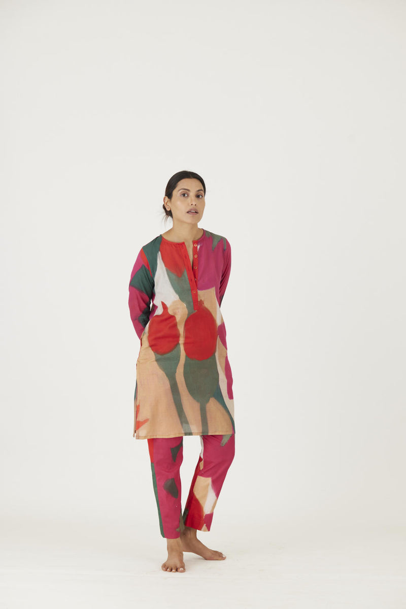 LEI LANI RED SHORT KURTA SET Kurta Sets by Yam for women in Singapore