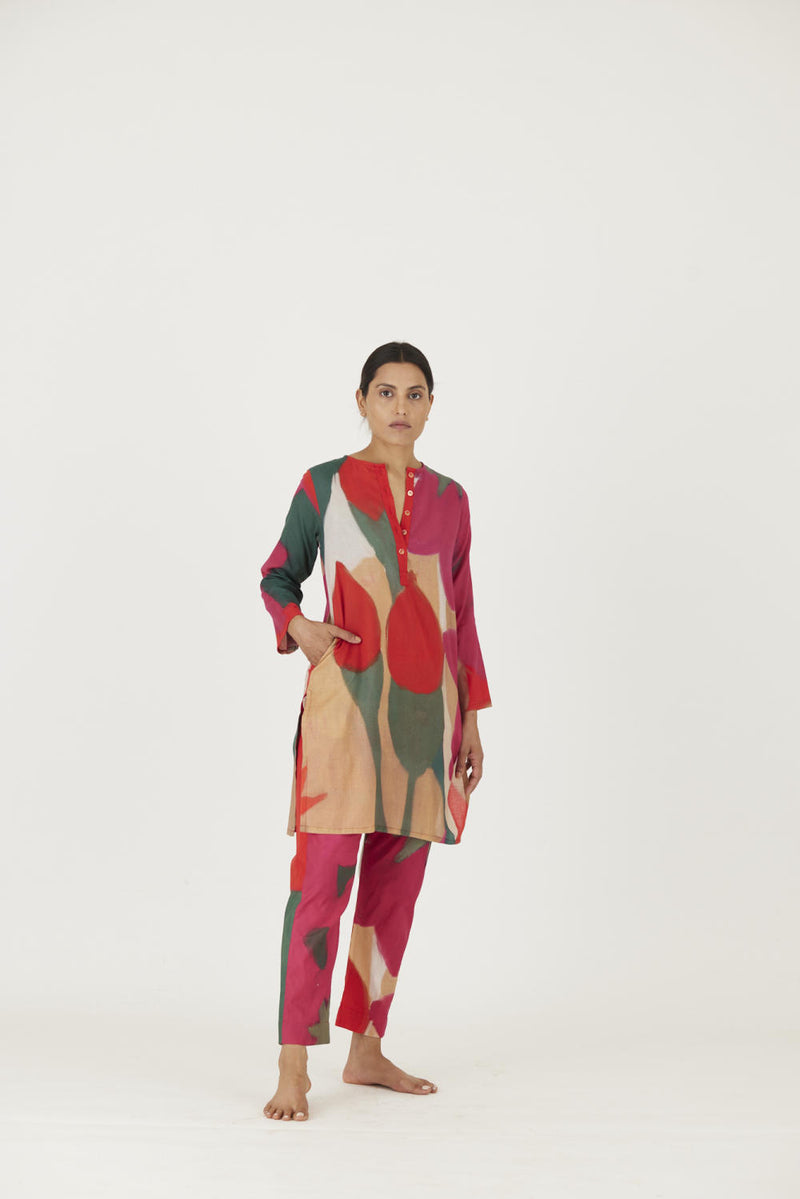 LEI LANI RED SHORT KURTA SET Kurta Sets by Yam for women in Singapore