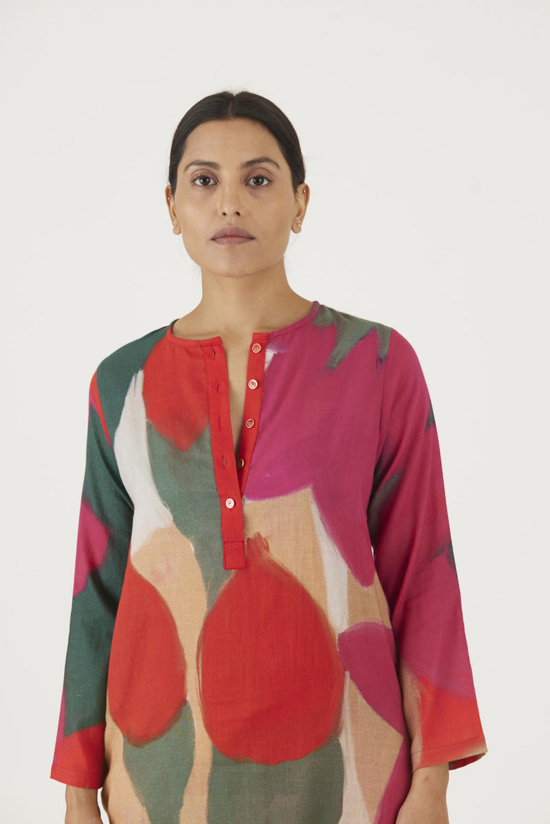 LEI LANI RED SHORT KURTA SET Kurta Sets by Yam for women in Singapore