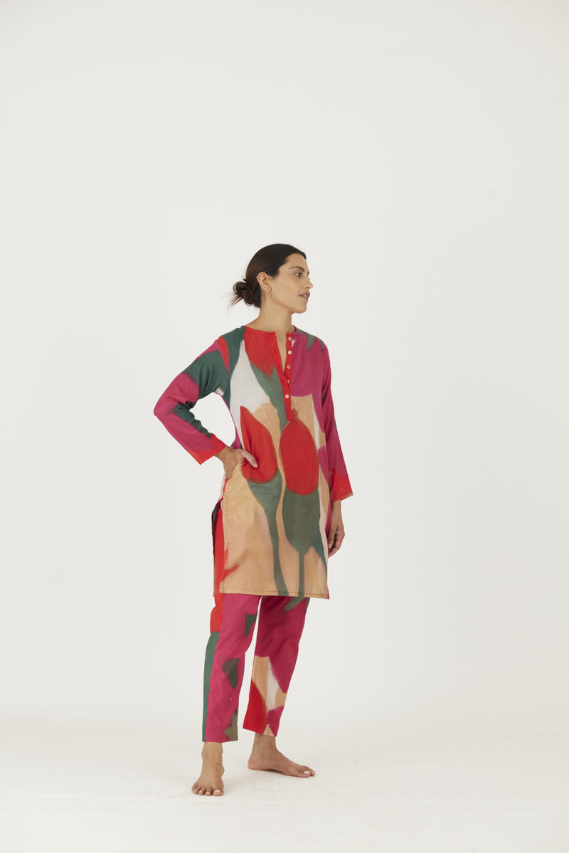 LEI LANI RED SHORT KURTA SET Kurta Sets by Yam for women in Singapore