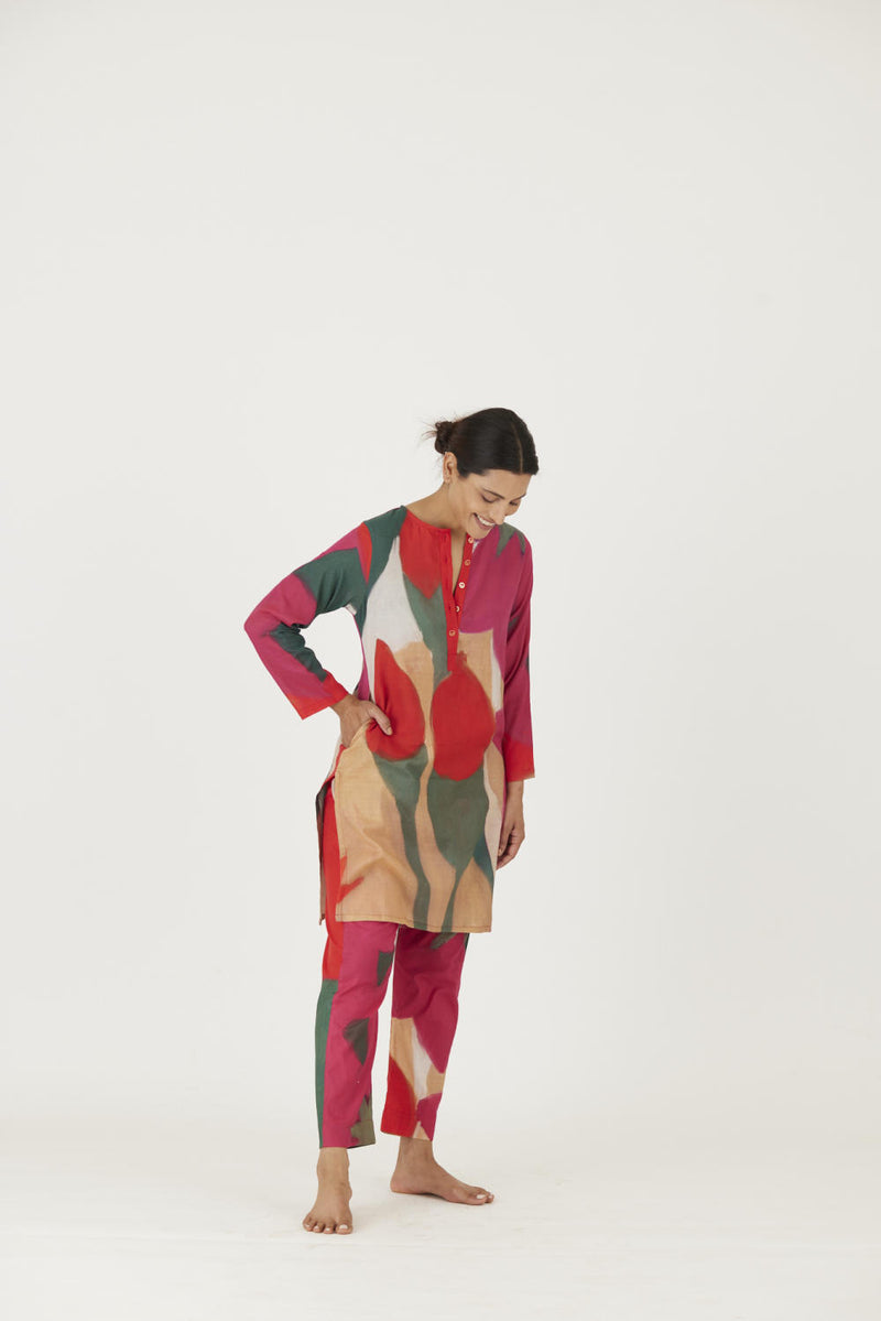 LEI LANI RED SHORT KURTA SET Kurta Sets by Yam for women in Singapore