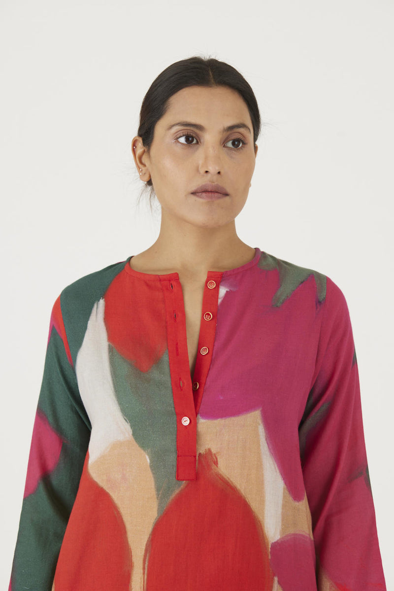 LEI LANI RED SHORT KURTA SET Kurta Sets by Yam for women in Singapore
