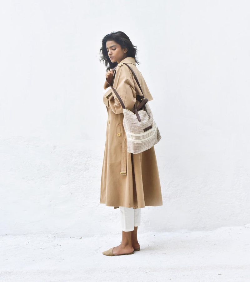 Latte Trench Coat Jackets & Overlays by Khara Kapas for women in Singapore
