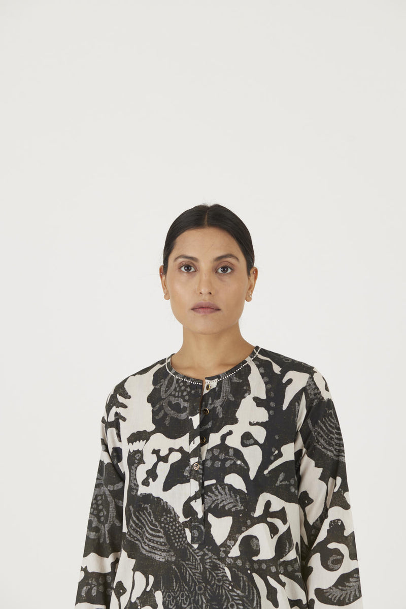 MELINA SHORT KURTA SET Kurta Sets by Yam in black color for women in Singapore