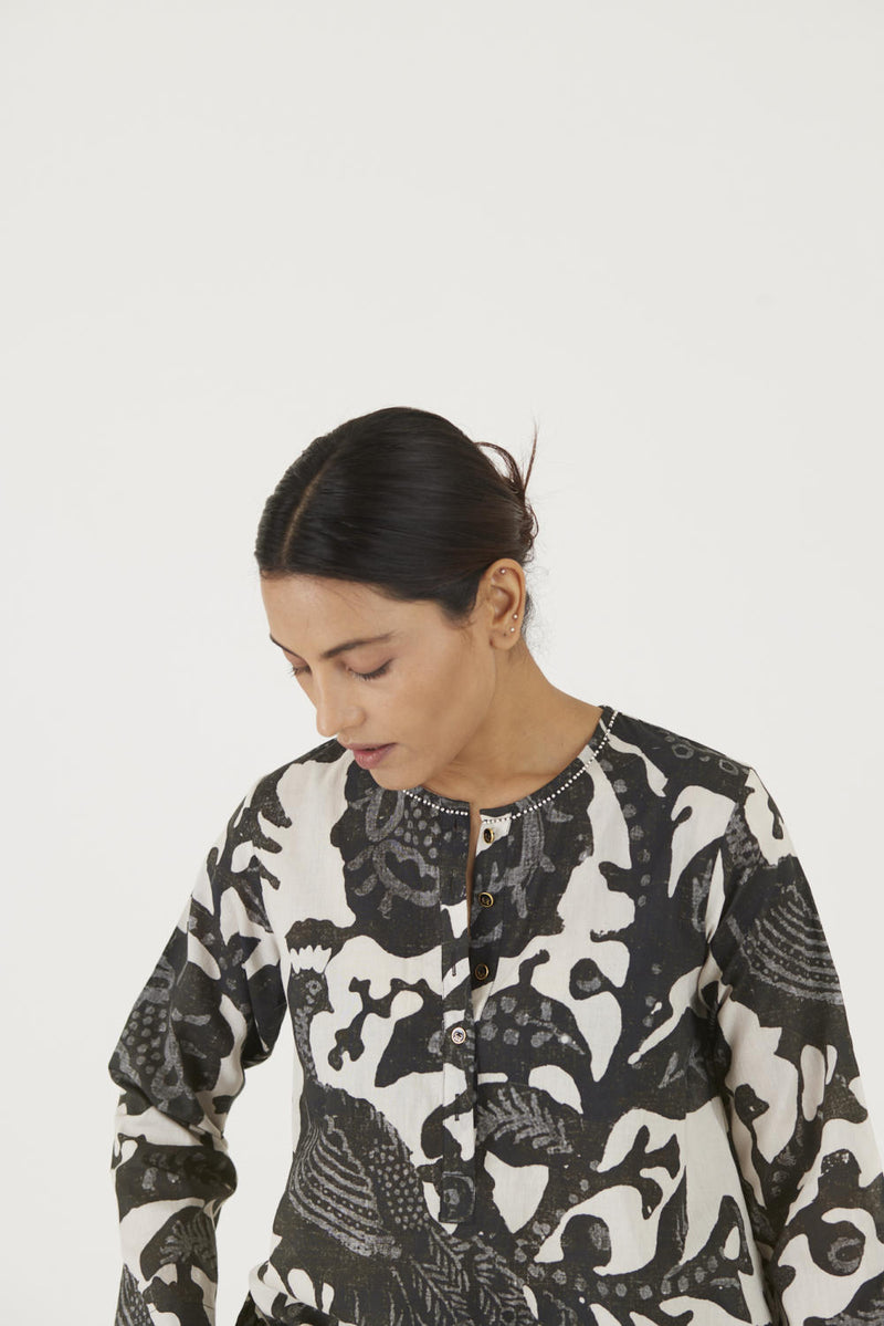 MELINA SHORT KURTA SET Kurta Sets by Yam in black color for women in Singapore