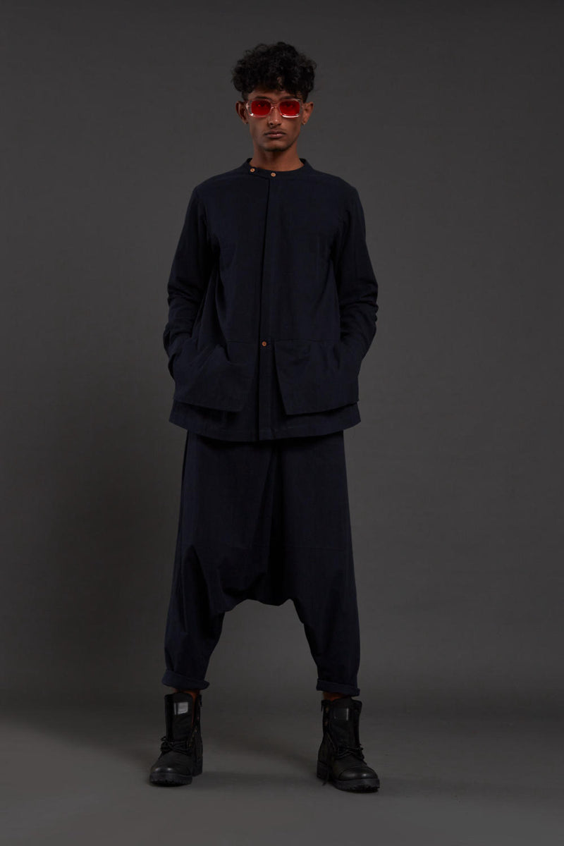 Navy Blue Pocket Dc Set by Mati Men for men in Singapore