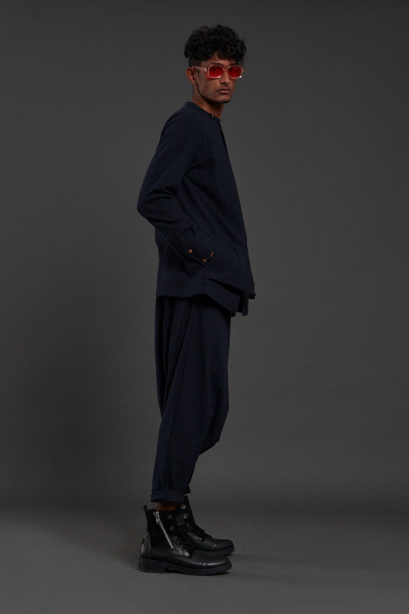 Navy Blue Pocket Dc Set by Mati Men for men in Singapore
