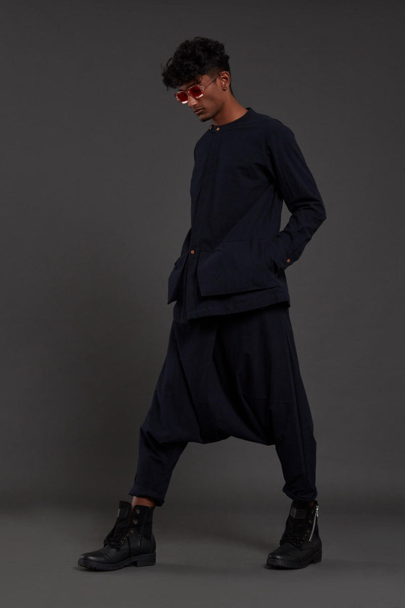 Navy Blue Pocket Dc Set by Mati Men for men in Singapore