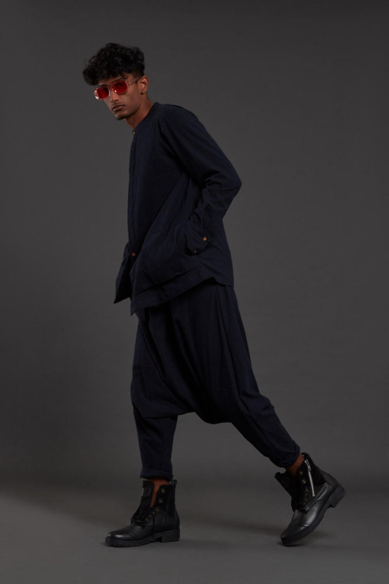 Navy Blue Pocket Dc Set by Mati Men for men in Singapore