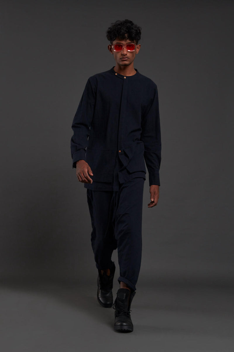 Navy Blue Pocket Dc Set by Mati Men for men in Singapore