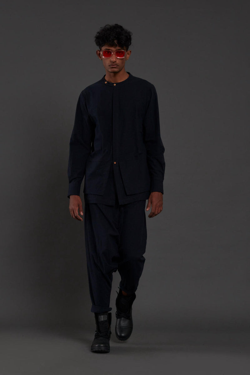 Navy Blue Pocket Dc Set by Mati Men for men in Singapore