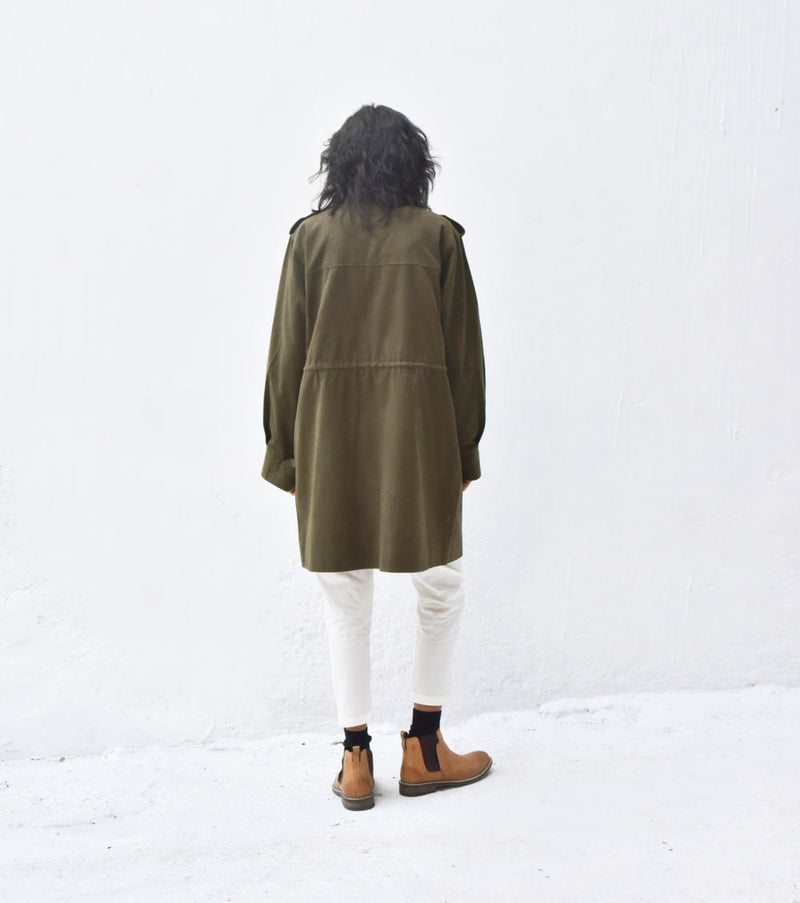 Olive Parka Jacket Jackets & Overlays by Khara Kapas for women in Singapore