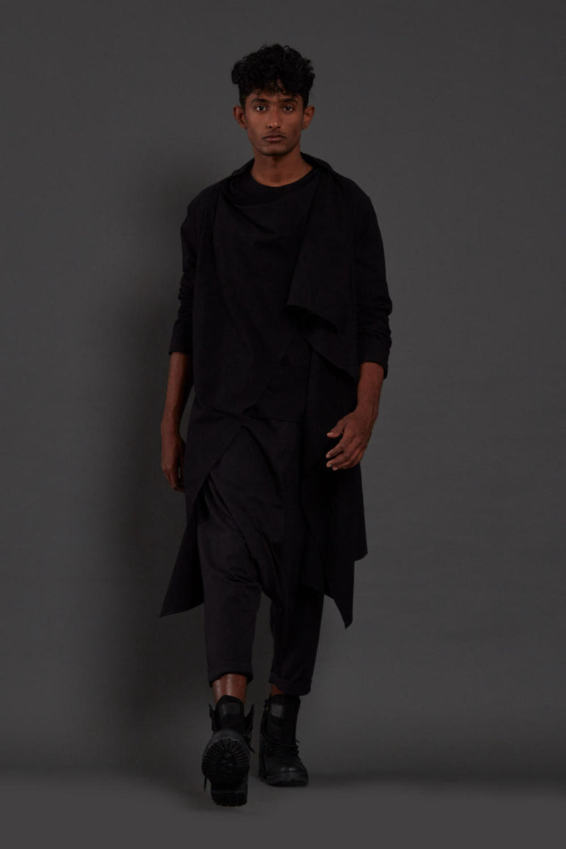 Raasta 3 way Black Jacket & Set of 3 Bottoms by Mati Men for men in Singapore