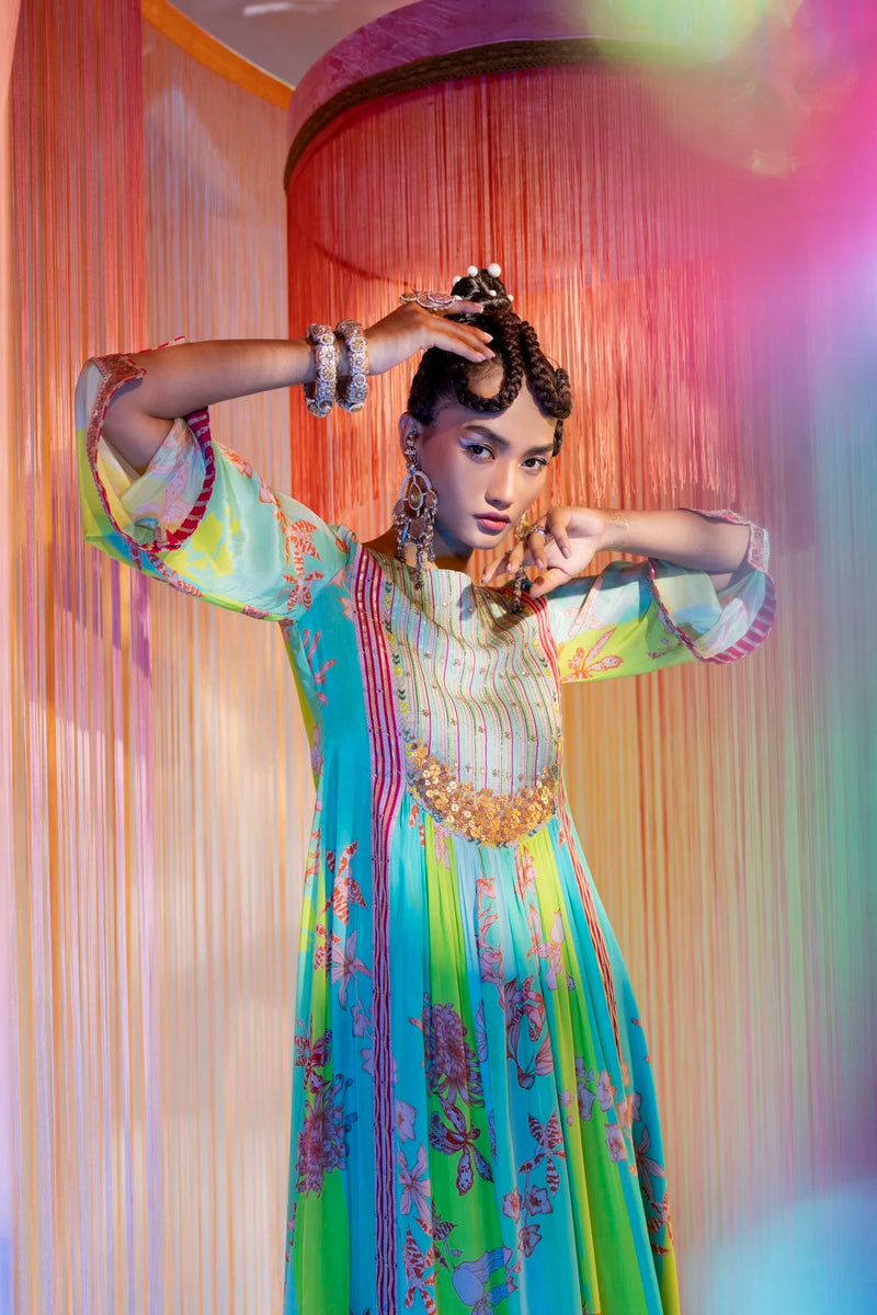FEROZY ORCHID FRONT PUCKERING YOKE KURTA SET Kurta Sets by Rajiramniq for women in Singapore
