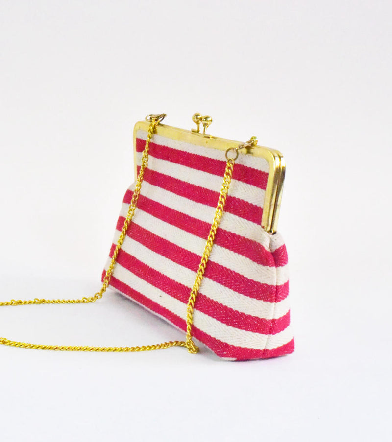 Red Autumn Clutch cotton Bags by Khara Kapas for women in Singapore