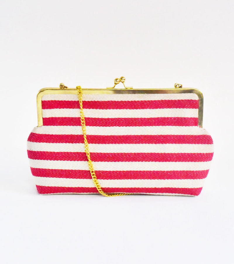 Red Autumn Clutch cotton Bags by Khara Kapas for women in Singapore
