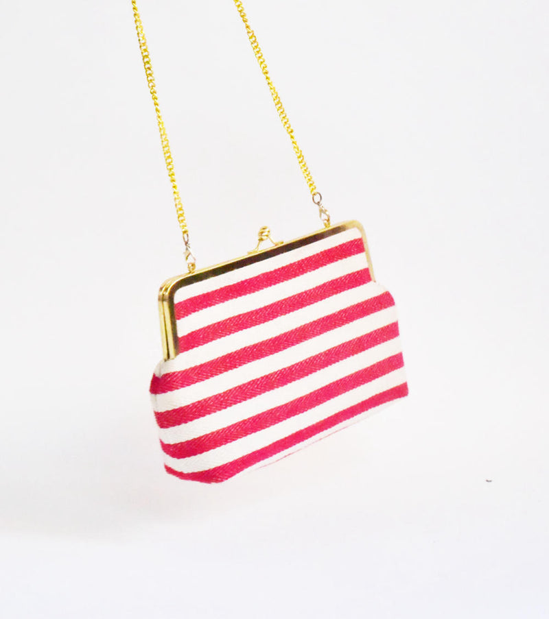 Red Autumn Clutch cotton Bags by Khara Kapas for women in Singapore