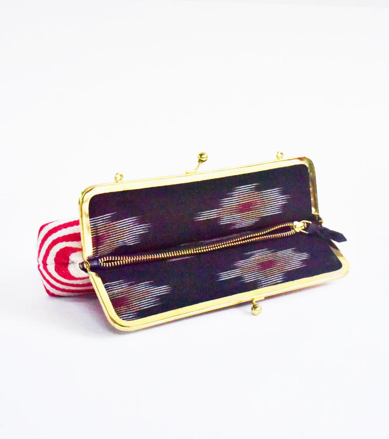 Red Autumn Clutch cotton Bags by Khara Kapas for women in Singapore