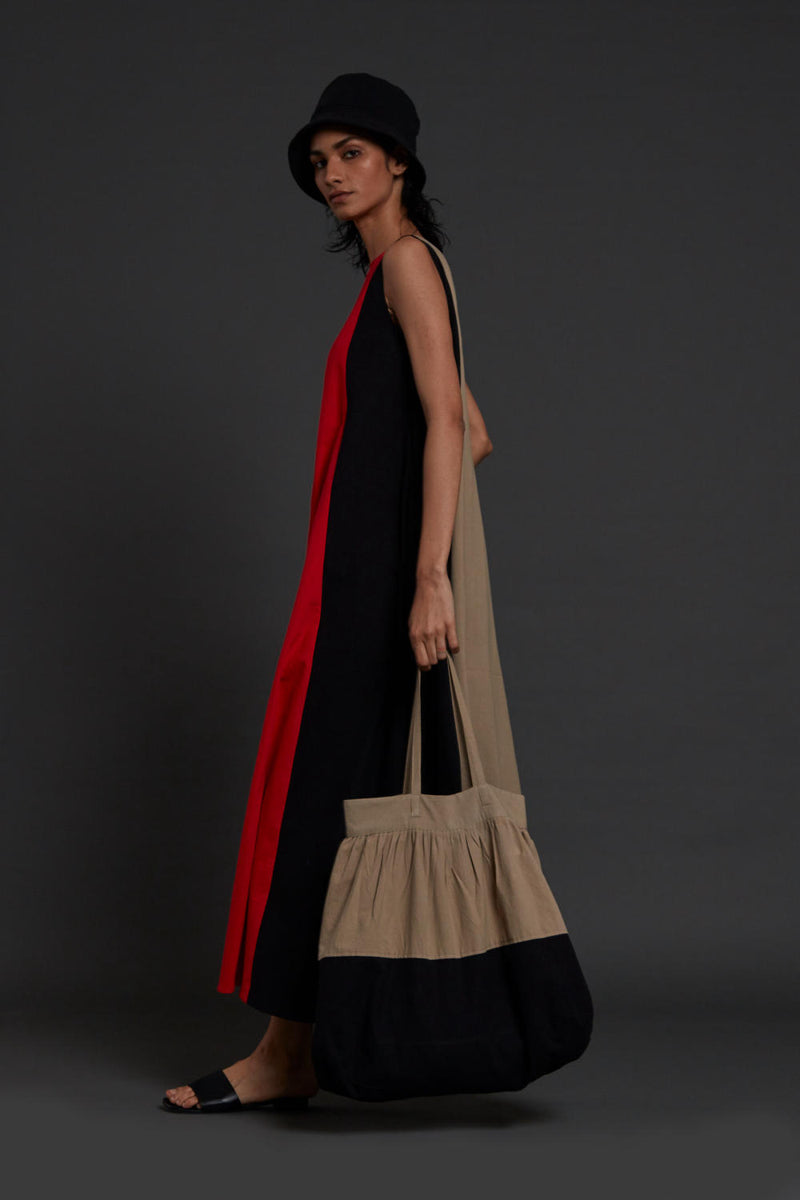 Red Colour Block Dress Dress by Mati for women in Singapore