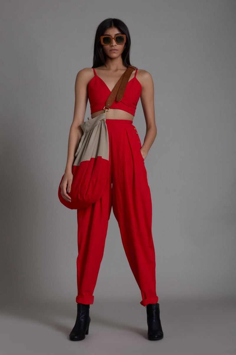 Red Mile Set Co-ord Set,Bottoms by Mati for women in Singapore
