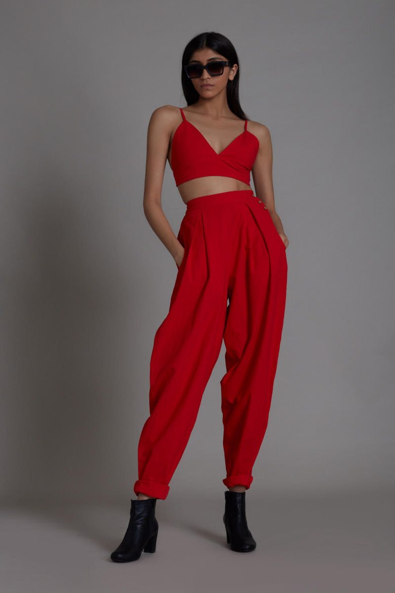 Red Mile Set Co-ord Set,Bottoms by Mati for women in Singapore