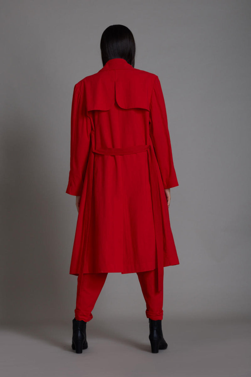 Red Milestone Set Co-ord Set,Jackets & Overlays by Mati for women in Singapore