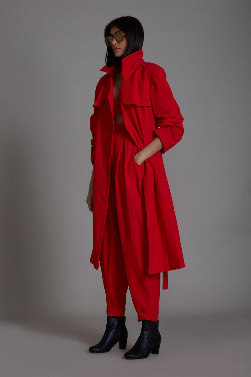 Red Milestone Set Co-ord Set,Jackets & Overlays by Mati for women in Singapore