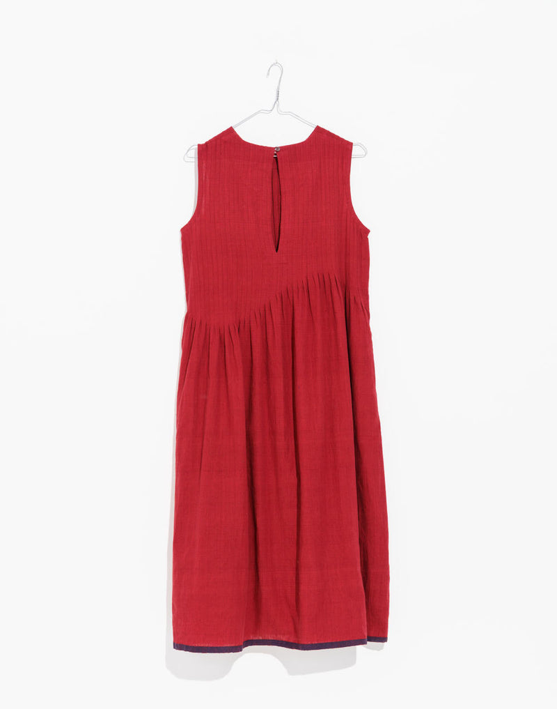 Red pleated midi dress - Red Dress by World of Crow in red color for women in Singapore