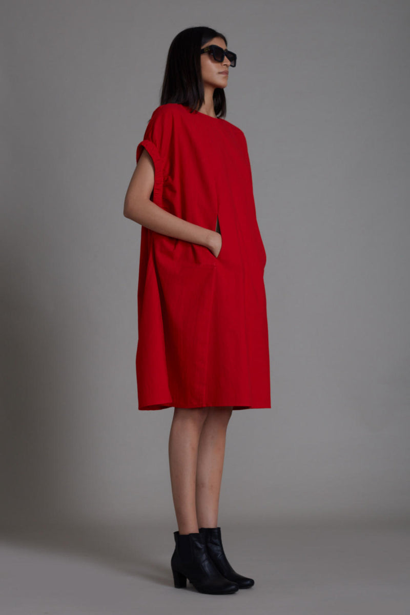 Red Pocket Dress Dress by Mati for women in Singapore