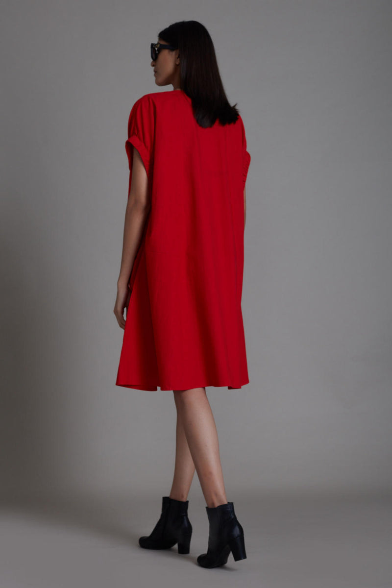 Red Pocket Dress Dress by Mati for women in Singapore