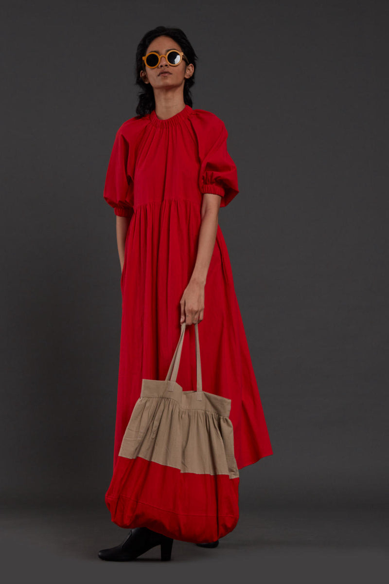 Red Raglan Dress Dress by Mati in red color for women in Singapore