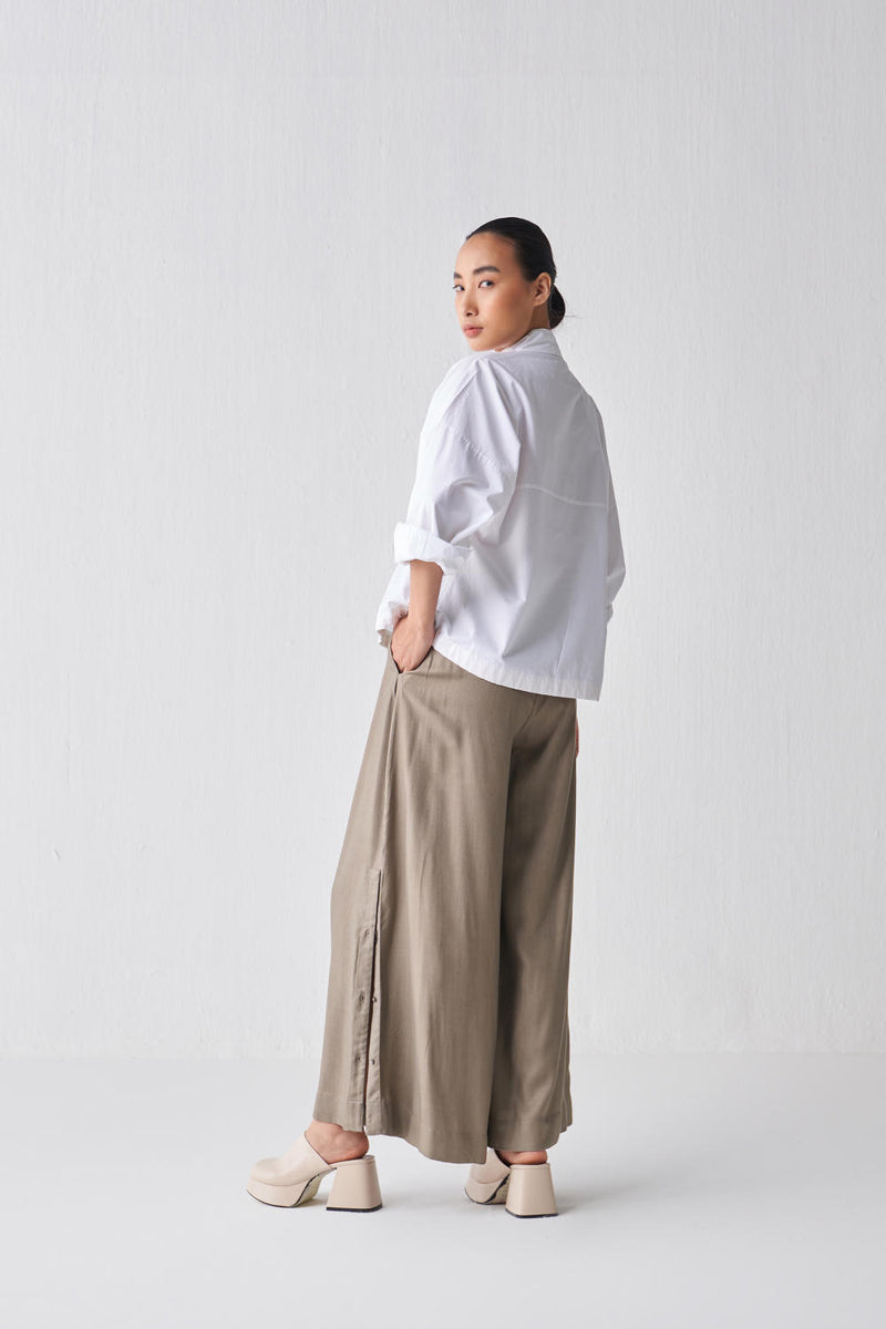 DRAWSTRING TOP CO-ORD Co-ord Set,Top & Tunics,Bottoms by THREE in white color for women in Singapore