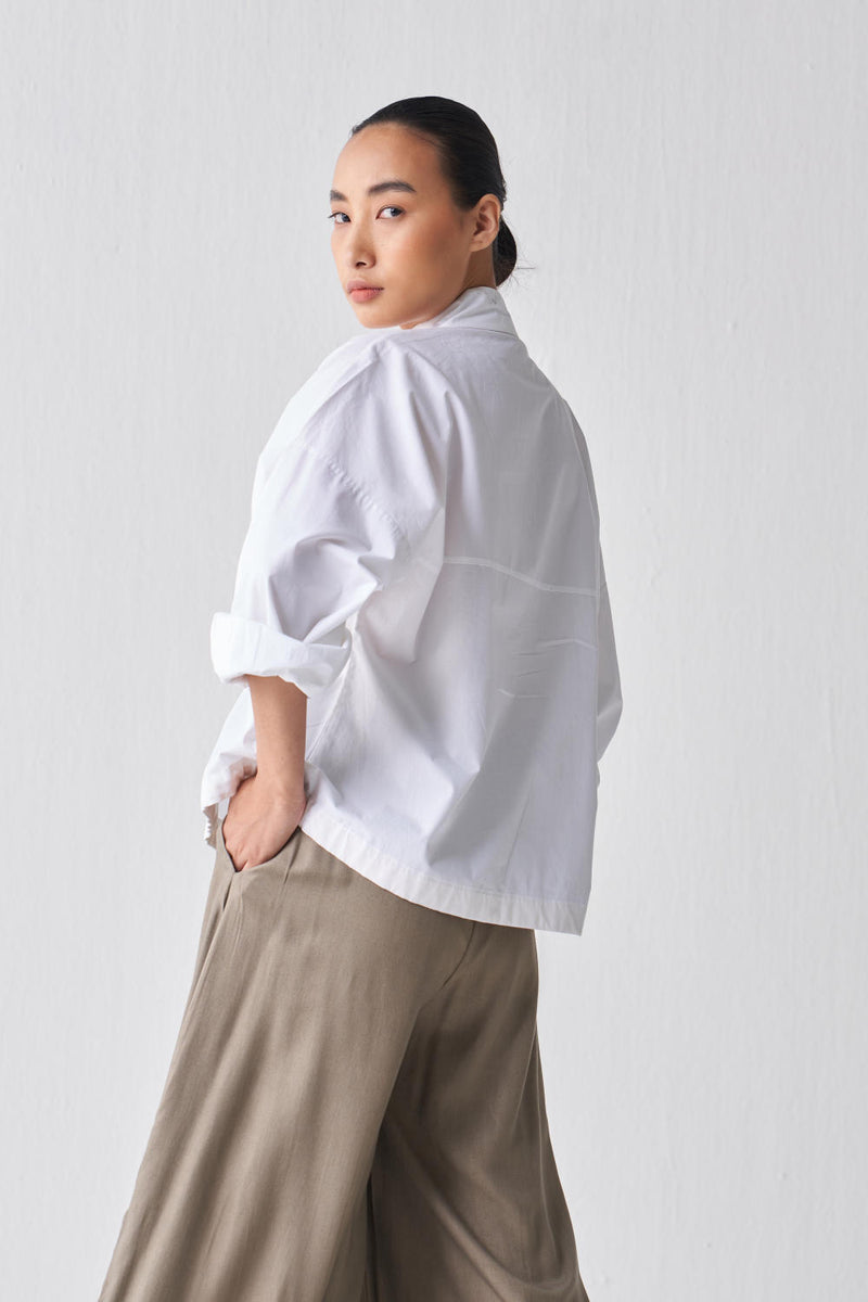 DRAWSTRING TOP CO-ORD Co-ord Set,Top & Tunics,Bottoms by THREE in white color for women in Singapore