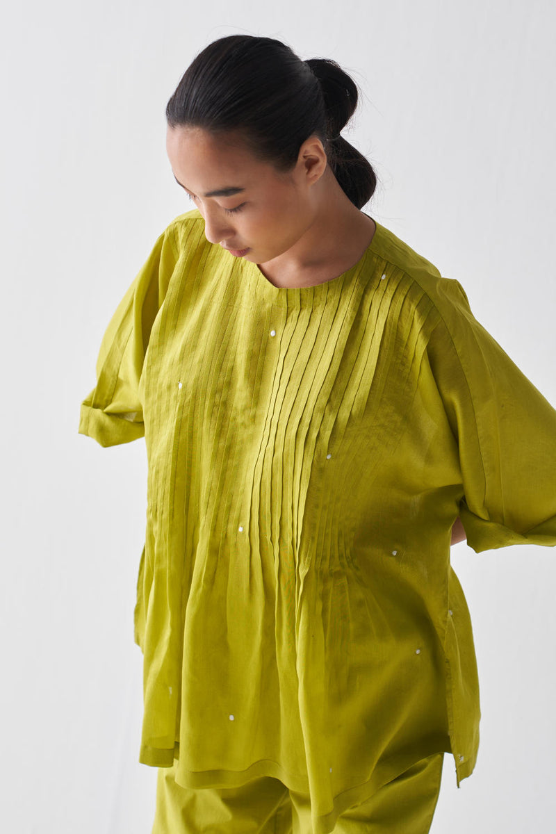 PINTUCK POLKA TOP CO-ORD Co-ord Set,Top & Tunics by THREE for women in Singapore