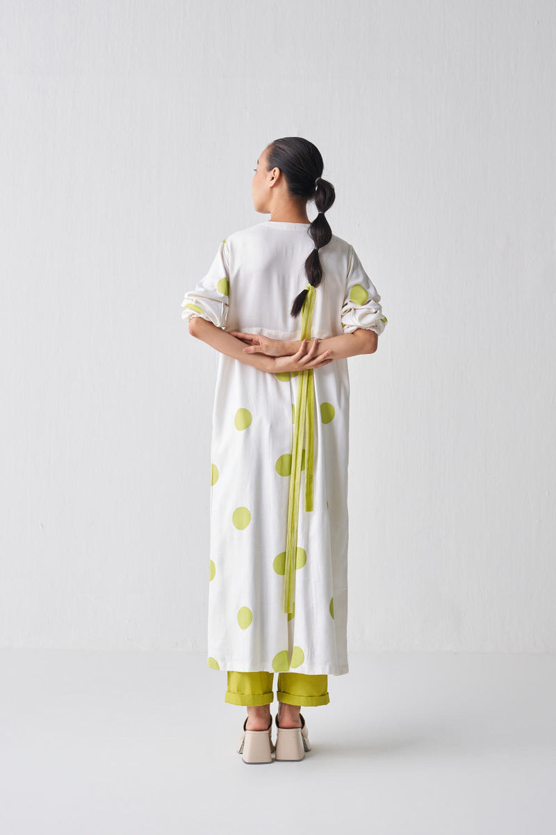 BACK YOKE POLKA JACKET CO-ORD Co-ord Set,Jackets & Overlays,Top & Tunics by THREE in white color for women in Singapore