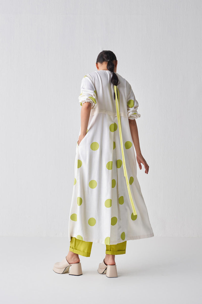 BACK YOKE POLKA JACKET CO-ORD Co-ord Set,Jackets & Overlays,Top & Tunics by THREE in white color for women in Singapore