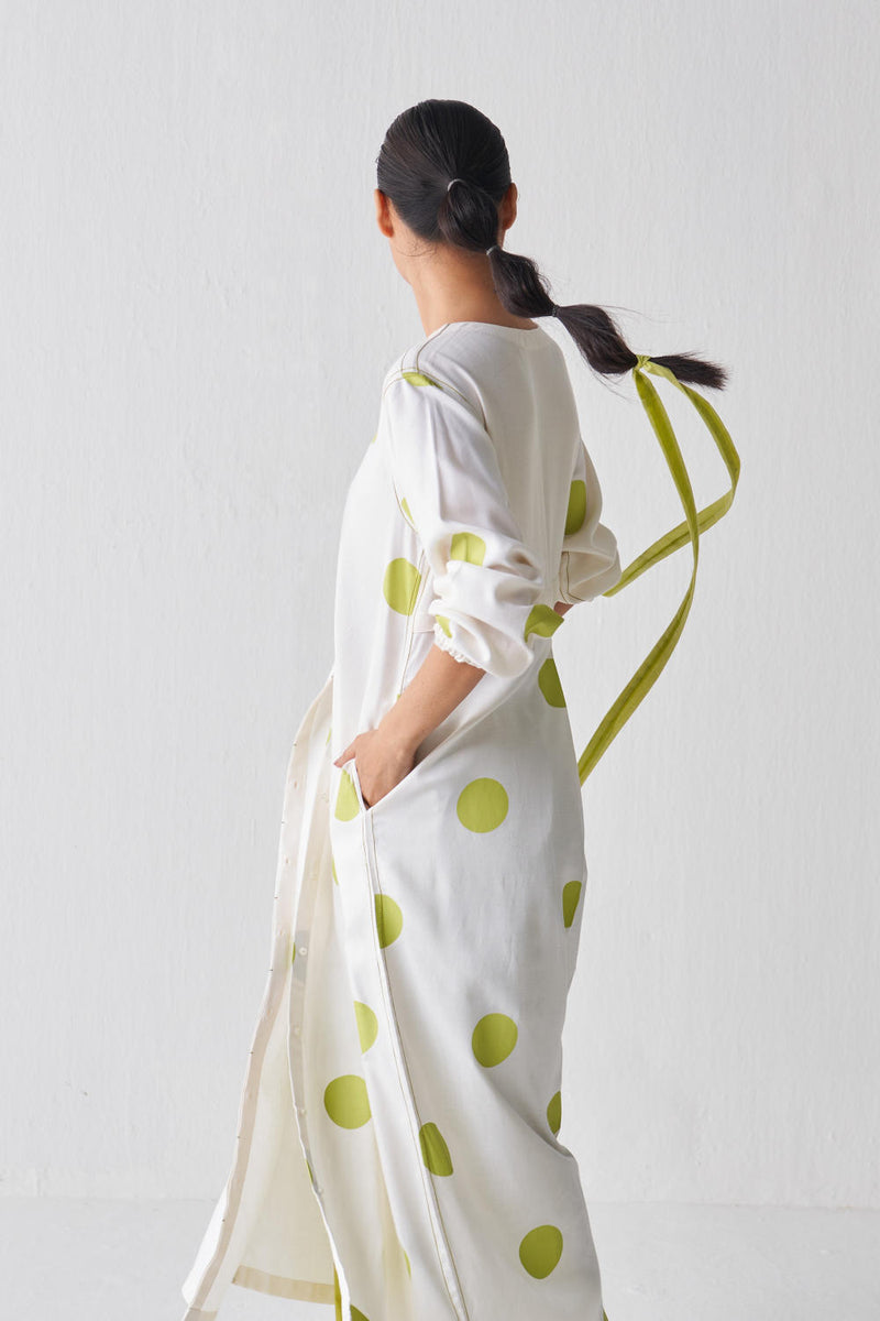 BACK YOKE POLKA JACKET CO-ORD Co-ord Set,Jackets & Overlays,Top & Tunics by THREE in white color for women in Singapore