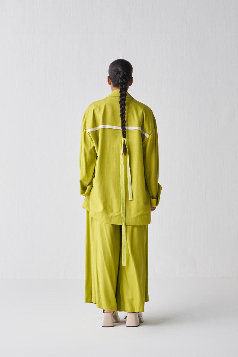 WIDE SLEEVE JACKET CO-ORD-LIME Co-ord Set,Jackets & Overlays,Bottoms by THREE for women in Singapore