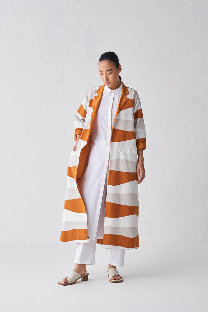 APPLIQUE JACKET CO-ORD (SET OF 3) Co-ord Set,Jackets & Overlays by THREE in rust color for women in Singapore