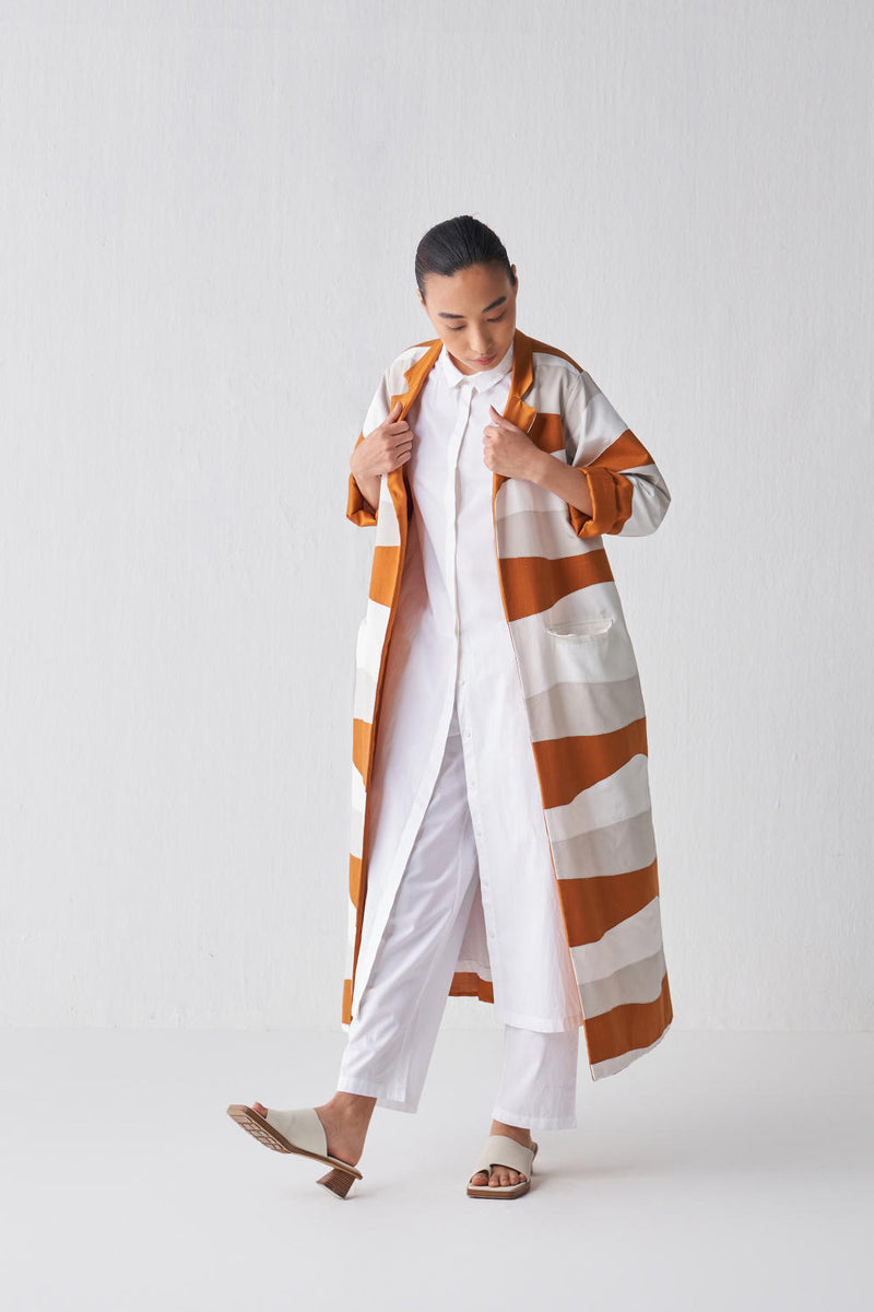 APPLIQUE JACKET CO-ORD (SET OF 3) Co-ord Set,Jackets & Overlays by THREE in rust color for women in Singapore