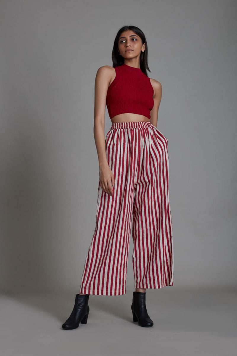 SMOCKED RE STRIPE SET Co-ord Set,Bottoms by Mati for women in Singapore