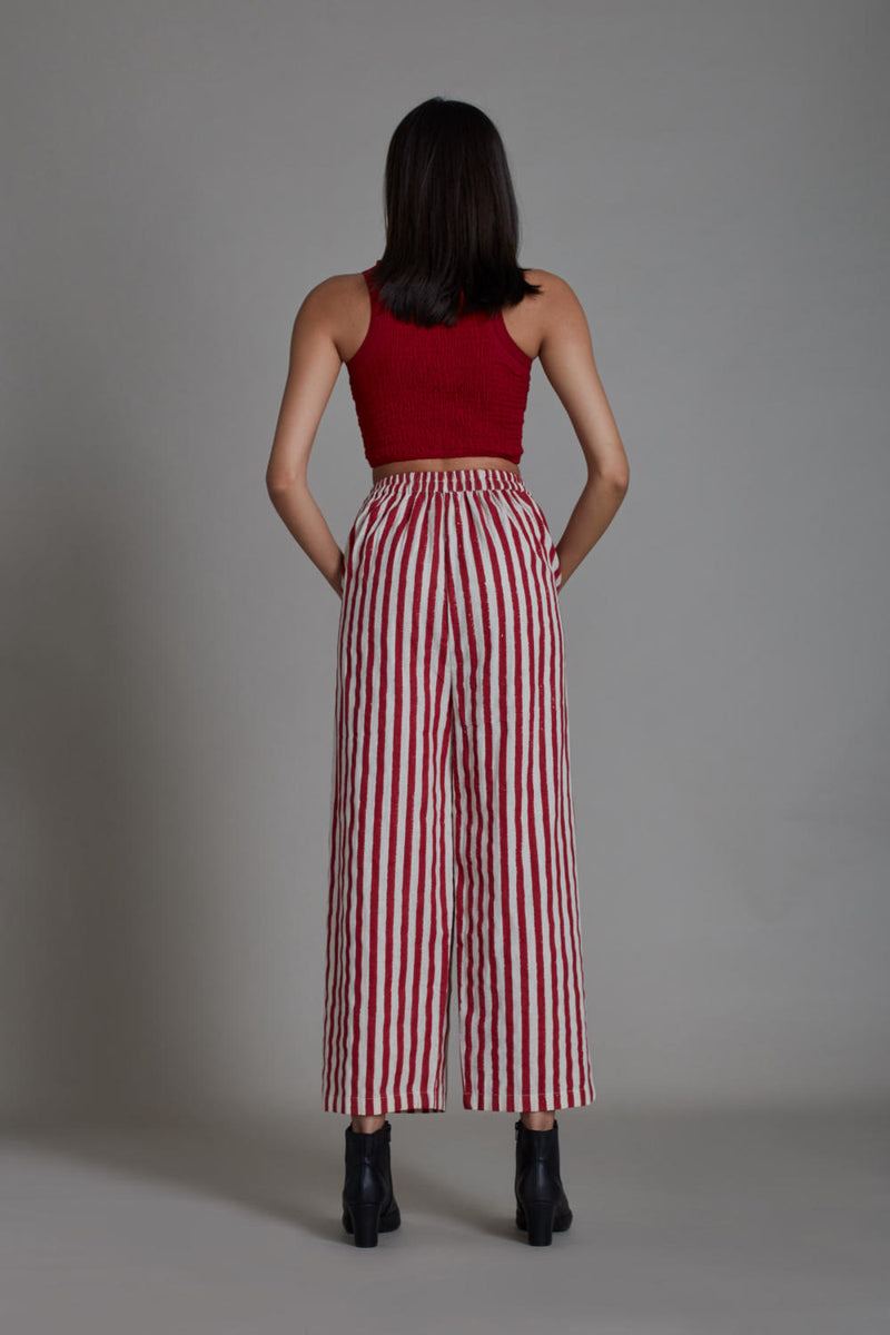 SMOCKED RE STRIPE SET Co-ord Set,Bottoms by Mati for women in Singapore