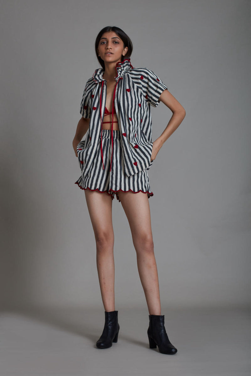 STRIPE TORA SET - BLACK (SET OF 3) Co-ord Set by Mati for women in Singapore