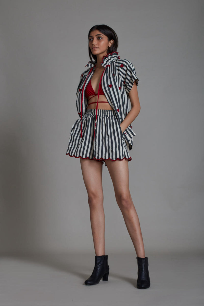 STRIPE TORA SET - BLACK (SET OF 3) Co-ord Set by Mati for women in Singapore