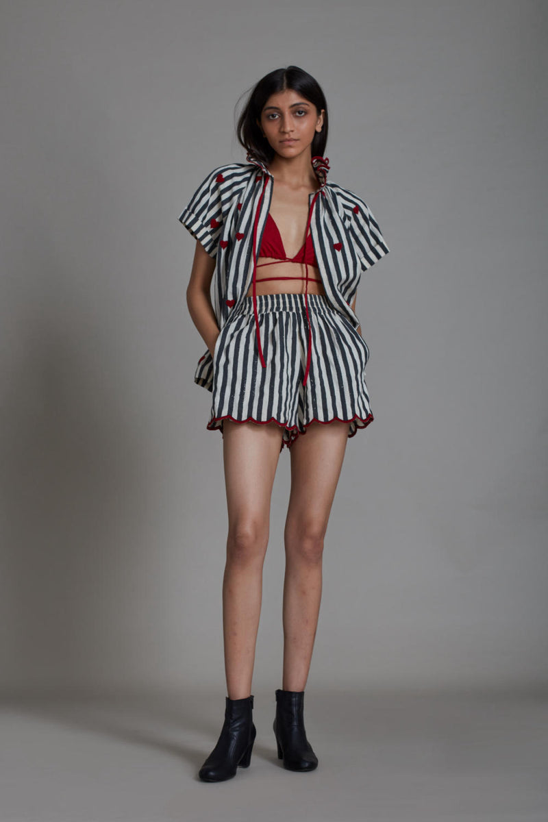 STRIPE TORA SET - BLACK (SET OF 3) Co-ord Set by Mati for women in Singapore