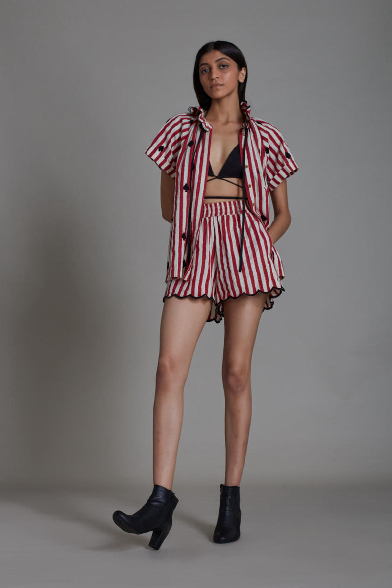STRIPE TORA SET - RED (SET OF 3) Co-ord Set by Mati for women in Singapore