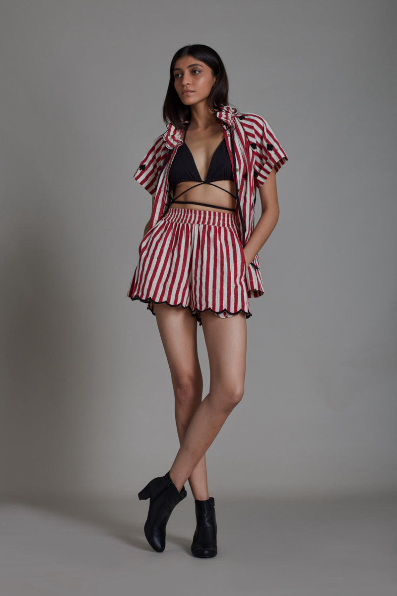 STRIPE TORA SET - RED (SET OF 3) Co-ord Set by Mati for women in Singapore